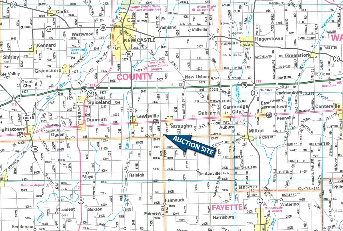 Area map - FARM EQUIPMENT AUCTION IN HENRY COUNTY, INDIANA